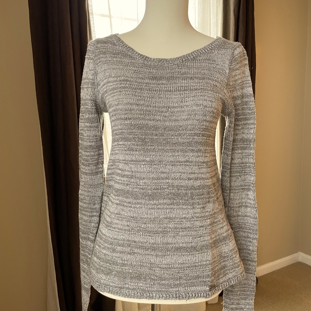 Hollister Gray Sweater with Lace Back